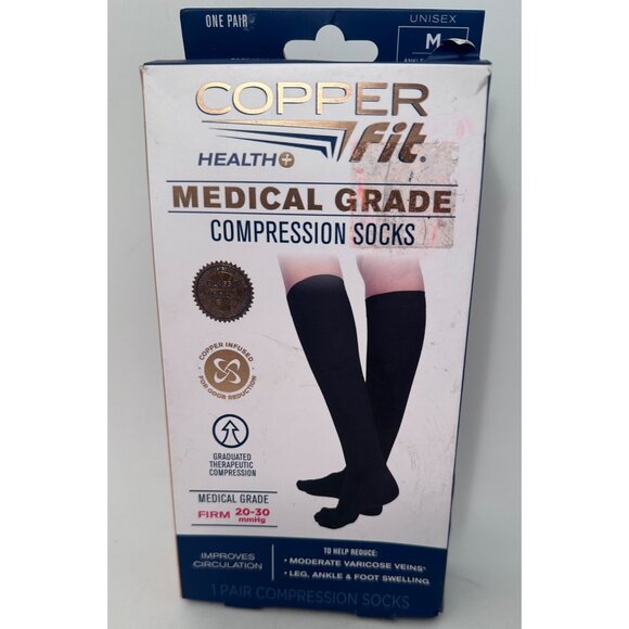 Copper Fit Health+ Medical Grade Compression Socks Firm 20-30 MmHg Unisex M - Picture 1 of 9